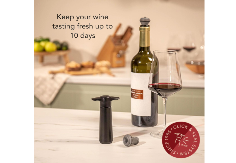 Vacu Vin Original Saver Wine Bottle Stopper – With 2 Vacuum Stoppers – Preserver Wine Stopper with Pump for Red or White Wine – Wine Accessories to Keep... 