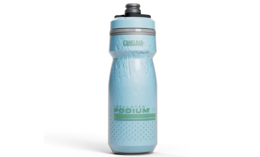 CamelBak Podium Chill Insulated Bike Squeeze Water Bottle, Cold Retention for Cycling, 21oz, Crystal Blue