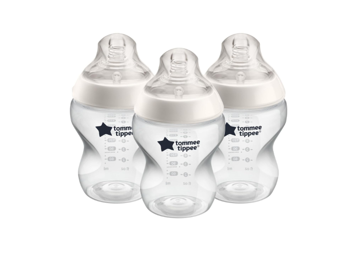 Tommee Tippee Closer to Nature Baby Bottles, Breast-Like Nipples with Anti-Colic Valve, 9oz, 3 Count