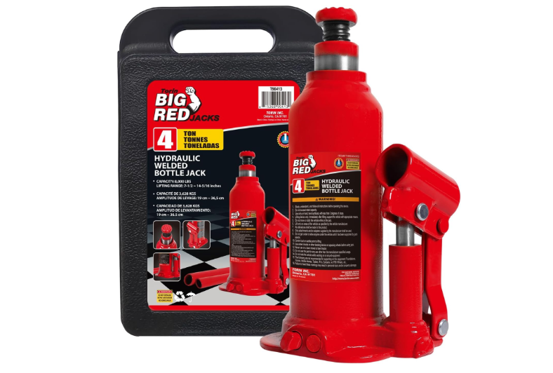 Torin T90413 Big Red Hydraulic Bottle Jack with Carrying Case, 4 Ton (8,000 lb) Capacity