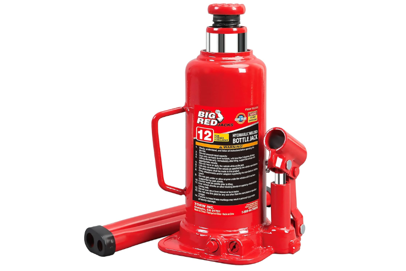 BIG RED T91203B Torin Hydraulic Welded Bottle Jack, 12 Ton (24,000 lb) Capacity, Red