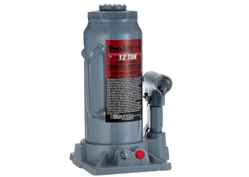 Pro-Lift B-012D Grey Hydraulic Bottle Jack - 12 Ton Capacity