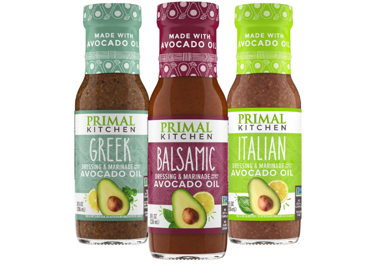 Primal Kitchen Italian Dressing, Balsamic Vinaigrette, and Greek Dressing & Marinade, Made with Avocado Oil, 8 Fluid Ounces, Variety Pack of 3