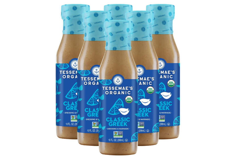 Tessemae's Organic Pantry Classic Greek Dressing, 10 fl oz - 6 pack