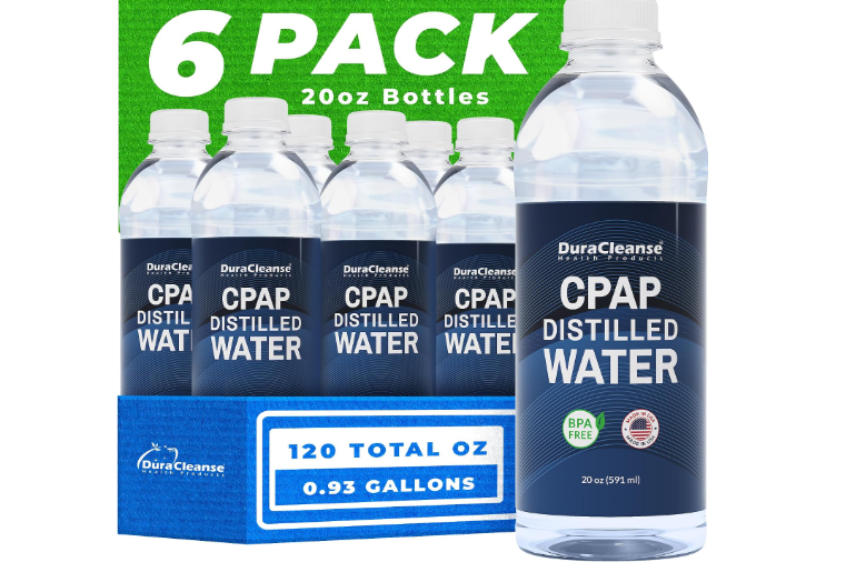 Distilled Water for CPAP Machines - 6 Pack 20 oz Travel Size Bottles | TSA-Ready 20 oz Bottles, Factory Sealed & Leakproof - Mineral-Free Distilled CPAP...