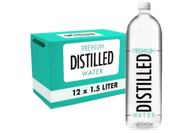 PREMIUM DISTILLED WATER | 1.5 Liter/ 50.7oz Big bottles 12 pack | Big Case | PURE multi purpose Delicious Distilled Water