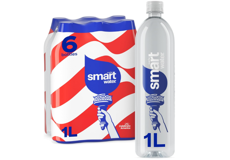 smartwater Vapor Distilled Water Bottles, 33.8 fl oz, 6 Pack | Purified water with antioxidant selenium, and electrolytes like potassium, magnesium and calcium 
