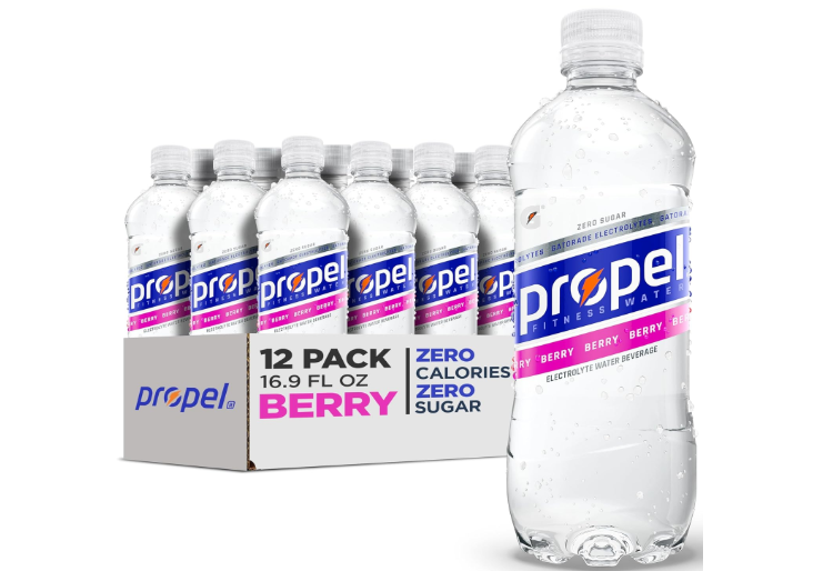Propel Electrolyte Enhanced Water Sports Drink, Berry Flavored Water, Zero Calorie & Zero Sugar Hydration with Electrolytes and Vitamins C & E, 16.9 fl oz Water Bottles (12 Pack) 