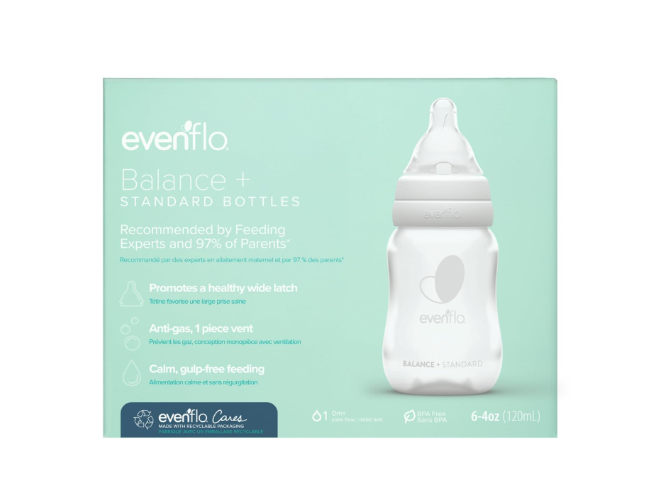 Evenflo Feeding Premium Proflo Venting Balance Plus Standard Neck Baby, Newborn and Infant Bottles - Developed by Pediatric Feeding Specialists - 4 Ounce... 
